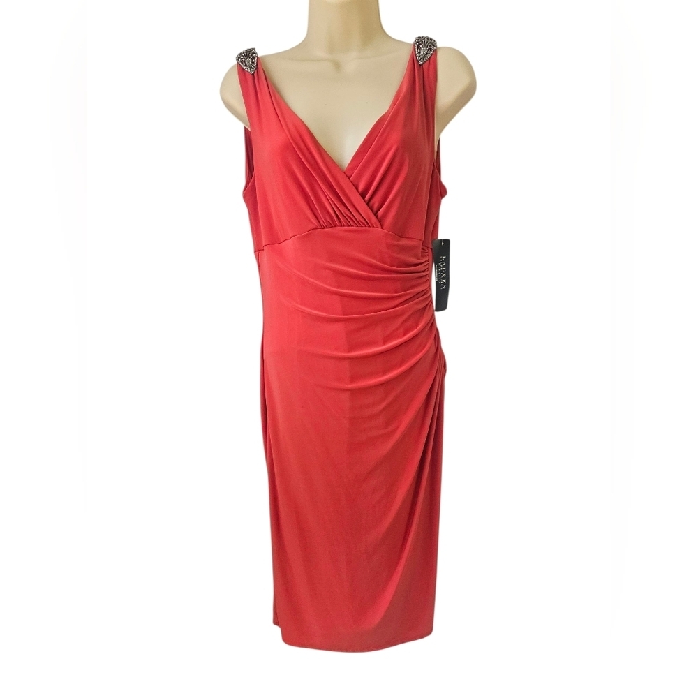 Lauren Ralph Lauren -Women's Size 6 Capetown Gala Red Evening Dress, Cocktail,